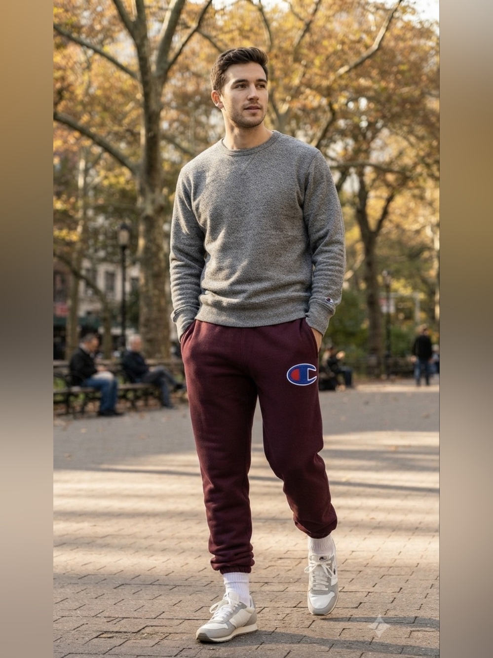 Champion Reverse Weave Maroon Jogger Sweatpants XL Burgundy Logo Athletic